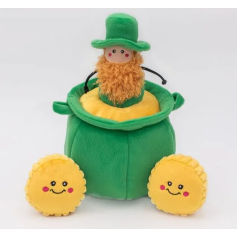 ZIPPY PAWS ST. PATRICK'S BURROW DOG TOY - POT OF GOLD
