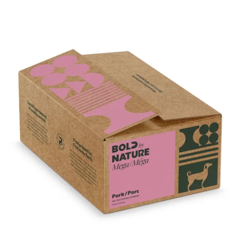 BOLD BY NATURE MEGA DOG RAW : PORK BOX