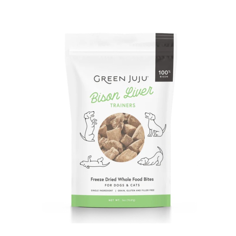 GREEN JUJU DOG/CAT FREEZE DRIED TRAINERS - BISON LIVER 85 GM