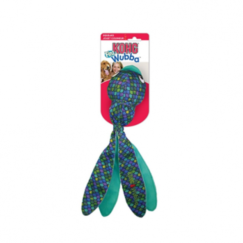 KONG WUBBA FINZ BLUE DOG TOY