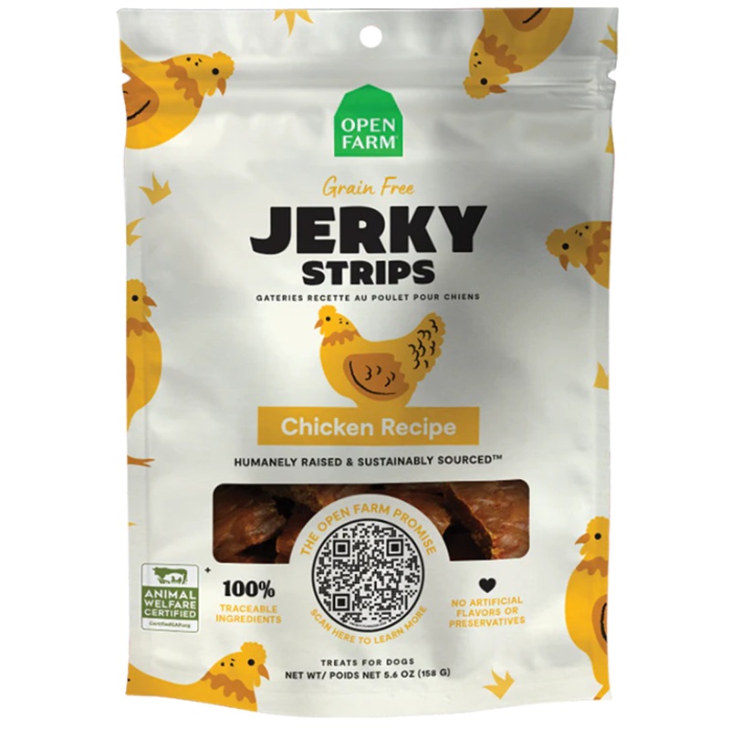 OPEN FARM GRAIN FREE CHICKEN JERKY DOG TREATS