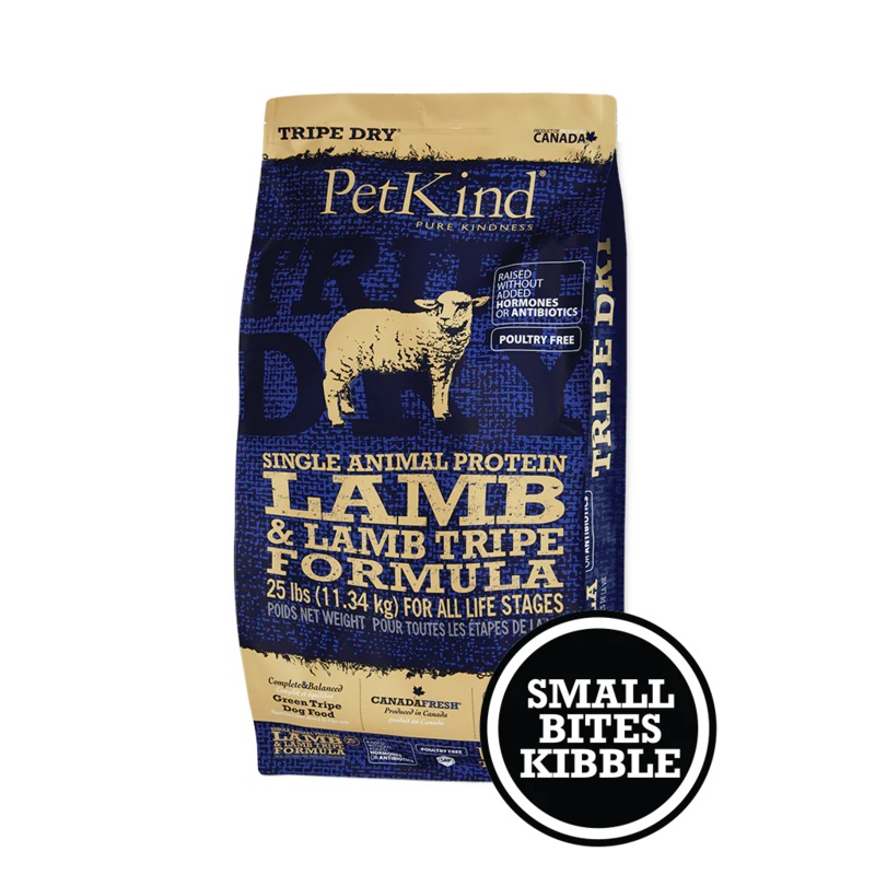 PETKIND TRIPE DRY SINGLE ANIMAL PROTEIN LAMB & LAMB TRIPE FORMULA DRY DOG FOOD