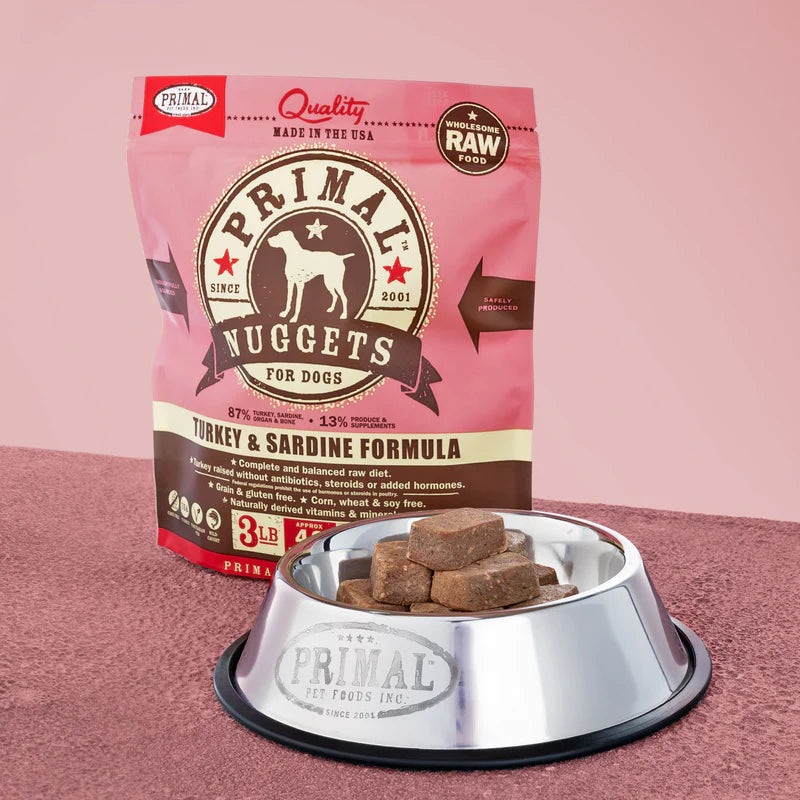 PRIMAL CANINE RAW FROZEN NUGGETS - TURKEY & SARDINE