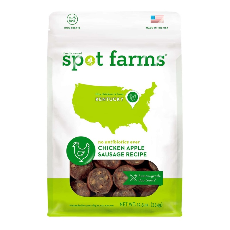 SPOT FARMS CHICKEN APPLE SAUSAGE DOG TREATS
