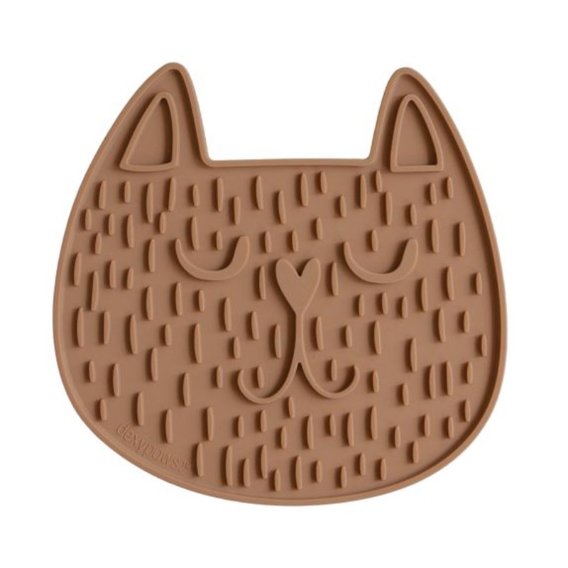 Dexypaws Purrr-lick Cat Face Enrichment Licking Mat, Orange Cat & Dog