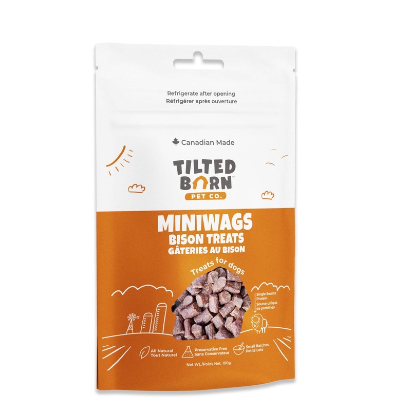 TILTED BARN STICKS - CANADIAN BISON MINI WAGS DOG TREATS