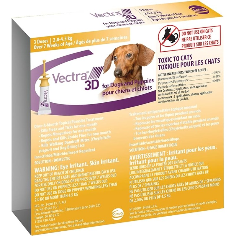 VECTRA 3D FOR DOGS 2kg to 4.5kg
