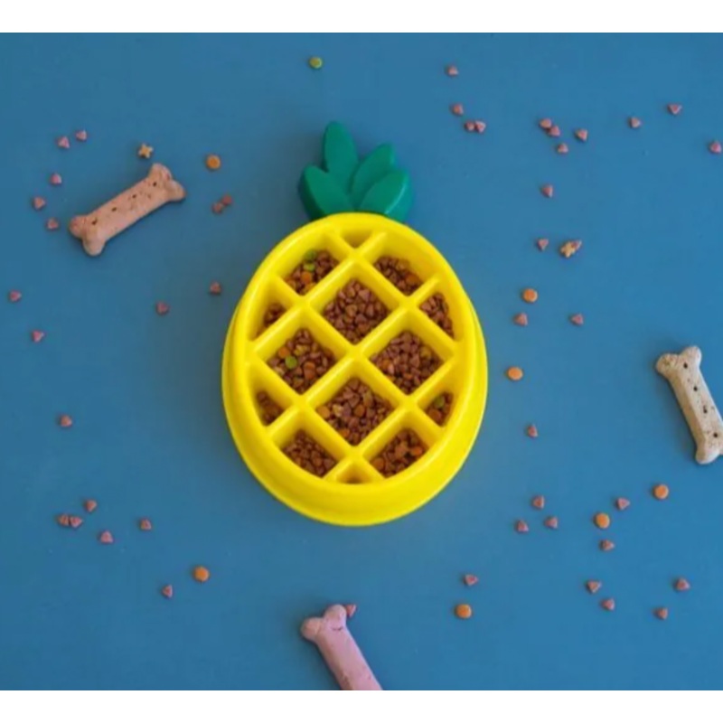 ZIPPY PAWS HAPPY DOG BOWL - PINEAPPLE