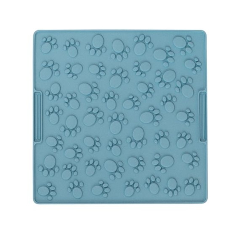 Dexypaws Large Paw Print Enrichment Licking Mat, Sky Blue Cat & Dog