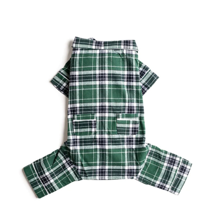 FAB DOG PAJAMAS : GREEN PLAID