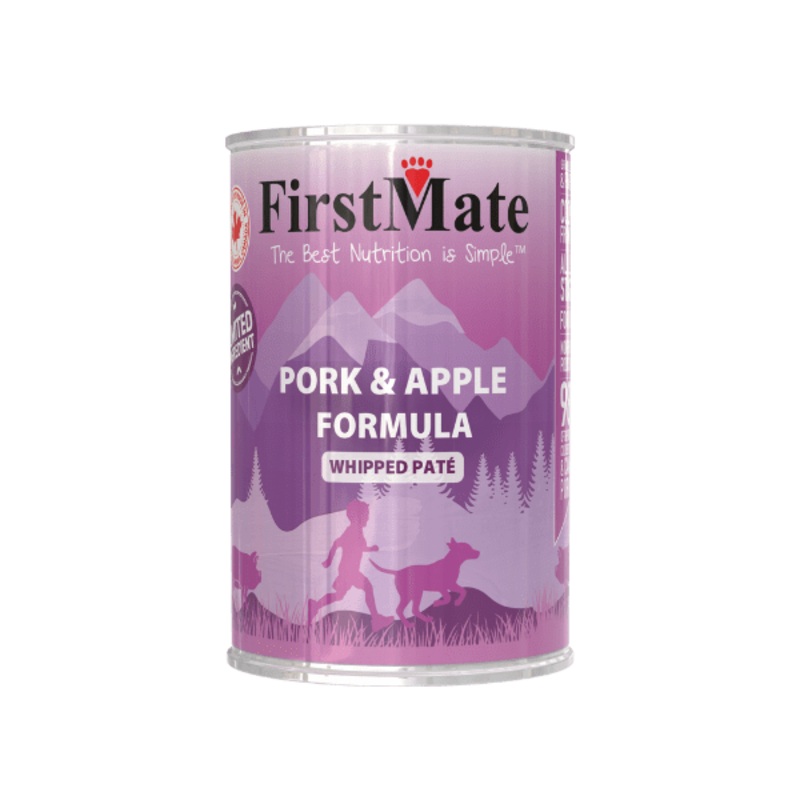 FIRSTMATE LIMITED INGREDIENT PORK & APPLE FORMULA WHIPPED PATE DOG CAN