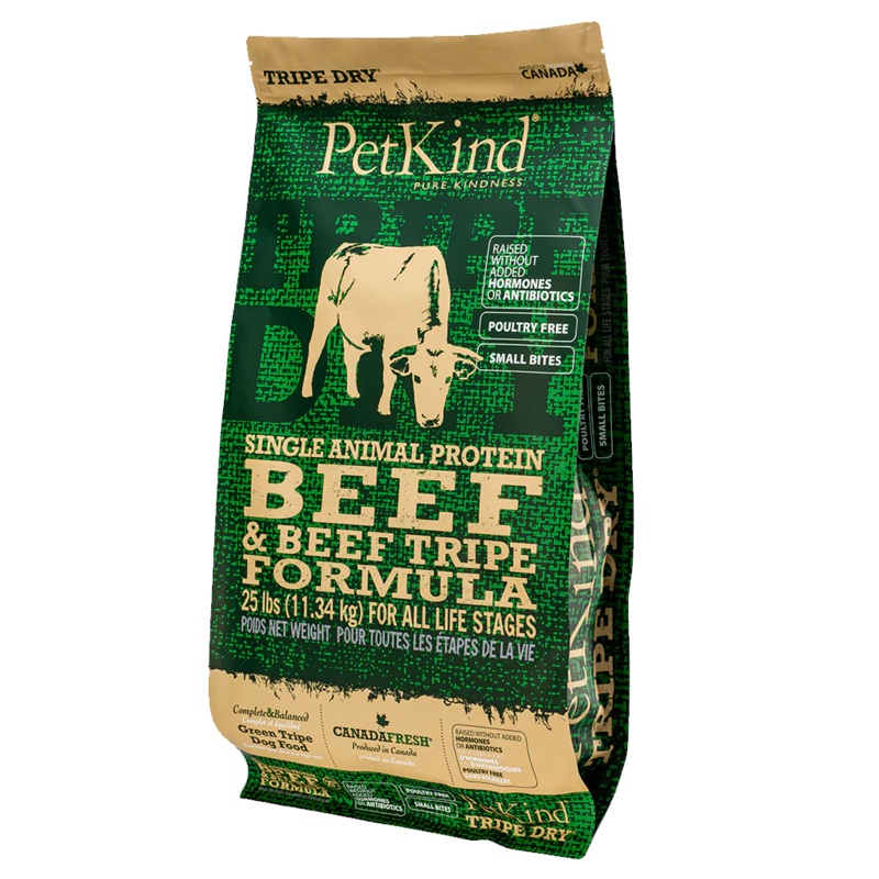 PETKIND TRIPE DRY SINGLE ANIMAL PROTEIN BEEF & BEEF TRIPE FORMULA DRY DOG FOOD