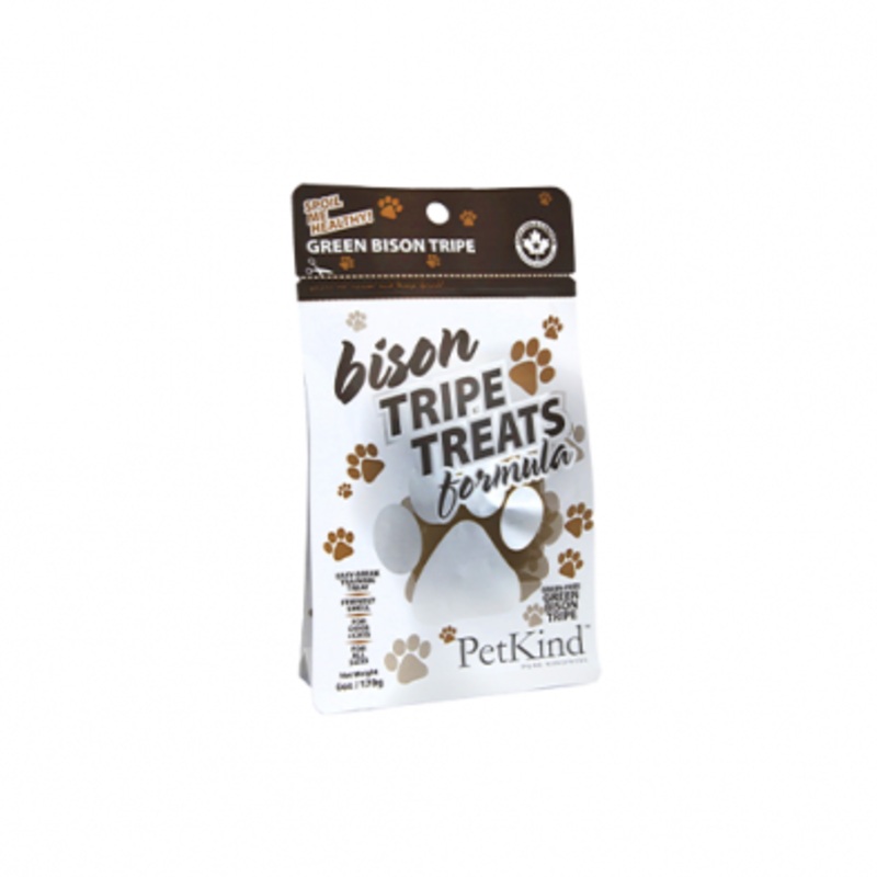 PETKIND TRIPE TREATS BISON 6 OZ DOG TREAT