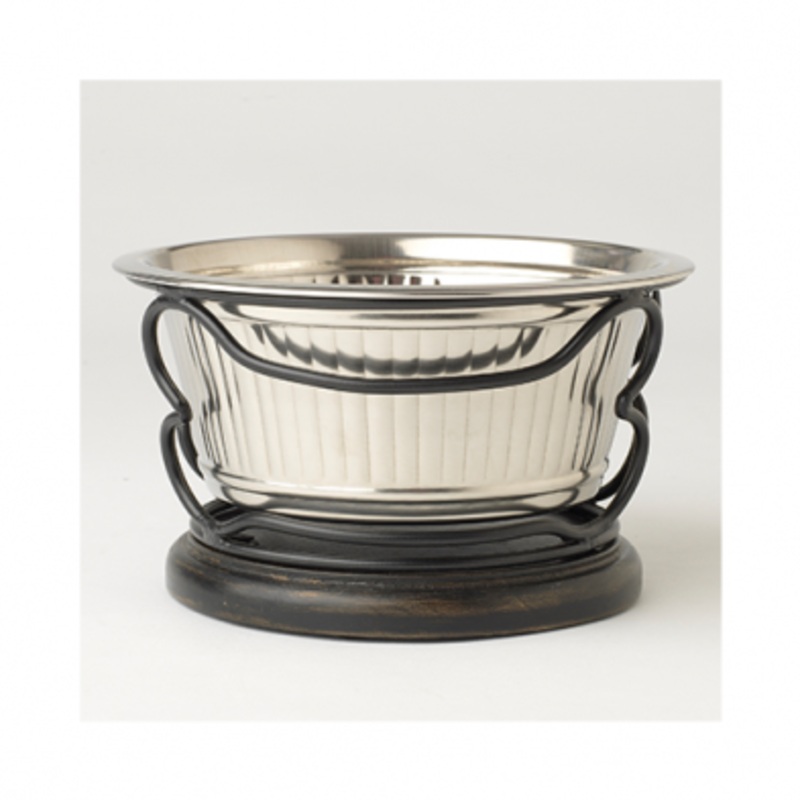 PETRAGEOUS SAMOA FLUTED BOWL WITH WOOD STAND