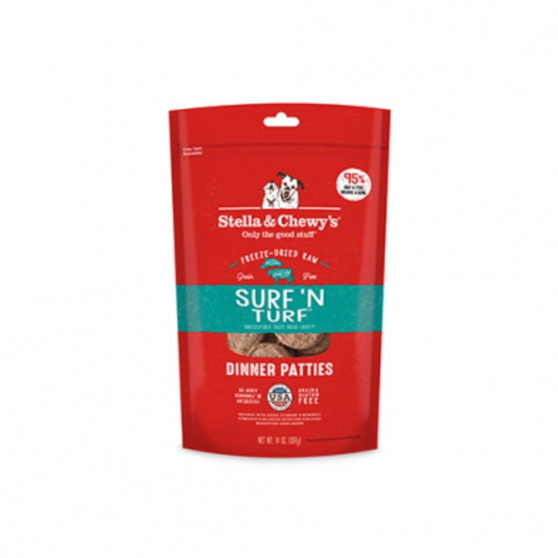 STELLA & CHEWY'S SURF & TURF DINNER PATTIES FREEZE-DRIED RAW DOG FOOD