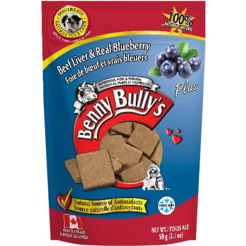 BENNY BULLY PURE BEEF LIVER + REAL BLUEBERRY DOG TREATS