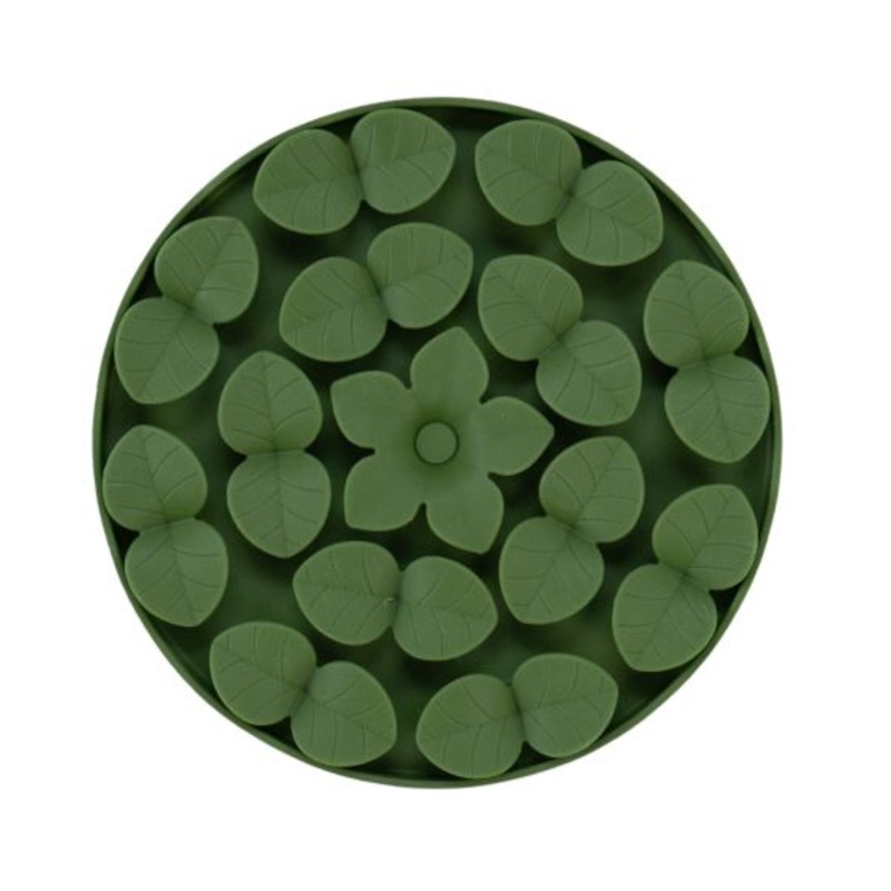 Dexypaws Circle Hide and Seek Silicone Snuffle Mat, Army Green Cat & Dog