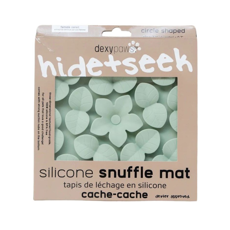 Dexypaws Circle Hide and Seek Silicone Snuffle Mat, Sage Green Cat & Dog