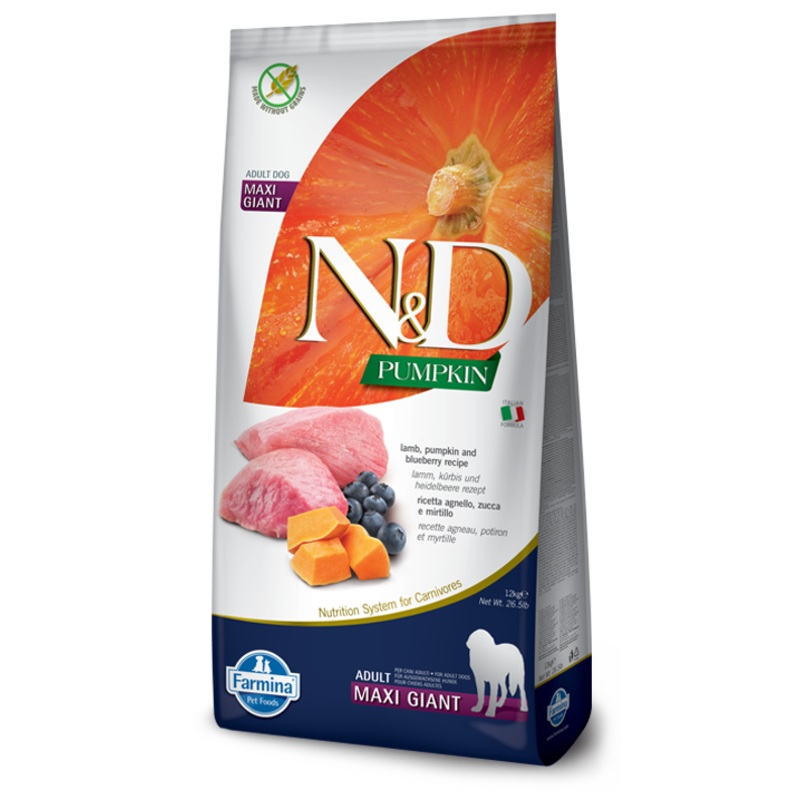 FARMINA N&D PUMPKIN GRAIN FREE - LAMB & BLUEBERRY ADULT MAXI GIANT BREED