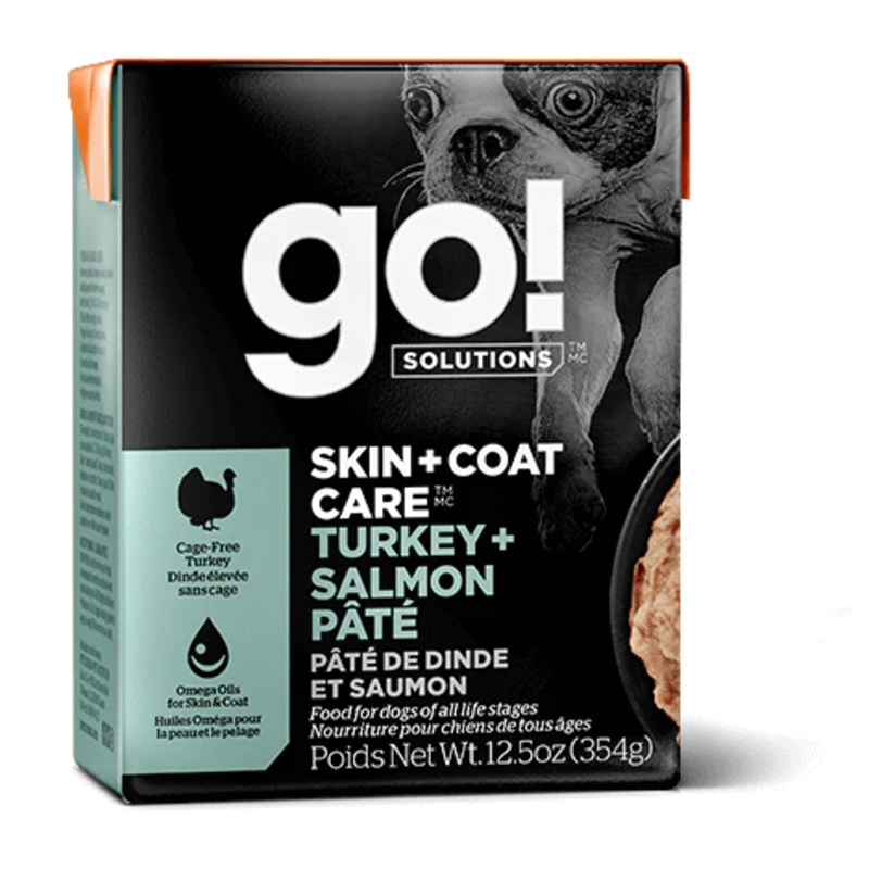 GO! SOLUTIONS SKIN + COAT CARE, TURKEY + SALMON PT WITH GRAINS FOR DOGS