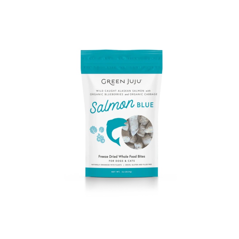 GREEN JUJU DOG/CAT FREEZE DRIED - WHOLE FOOD BITES SALMON BLUE