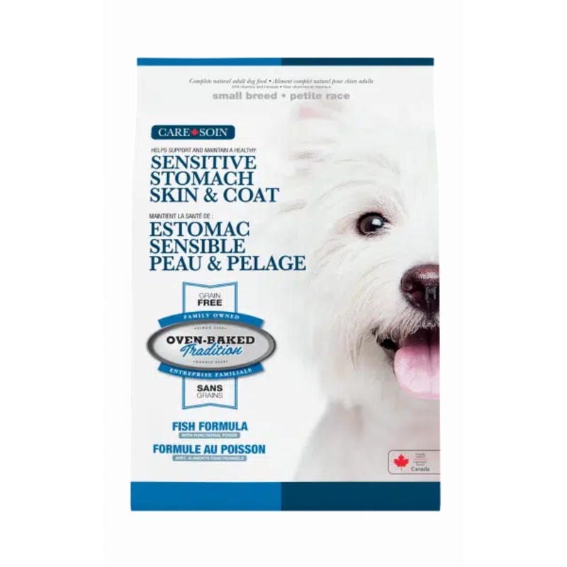 OVEN BAKED TRADITION CARE+ SENSITIVE STOMACH, SKIN & COAT GRAIN FREE FOOD FOR SMALL BREEDS WITH FISH