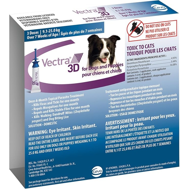 VECTRA 3D FOR DOGS 9.1KG to 25KG