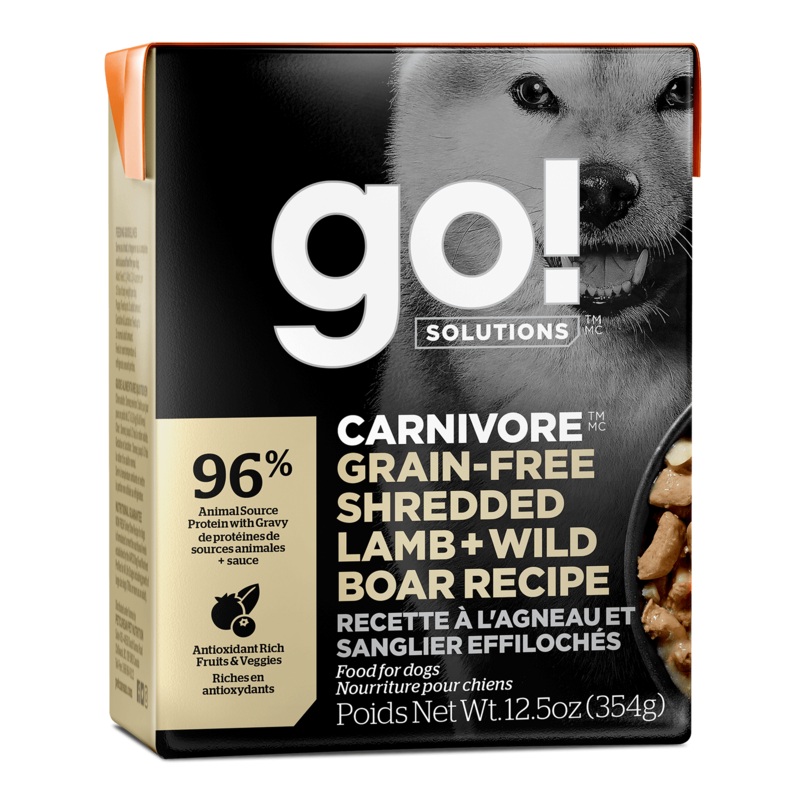 GO! SOLUTIONS GRAIN-FREE SHREDDED LAMB + WILD BOAR RECIPE FOR DOGS