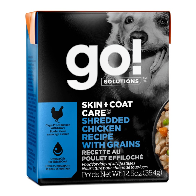 GO! SOLUTIONS SKIN + COAT CARE  SHREDDED CHICKEN RECIPE WITH GRAINS FOR DOGS