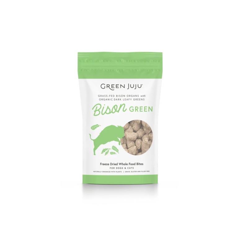 GREEN JUJU DOG/CAT FREEZE DRIED - WHOLE FOOD BITES BISON GREEN