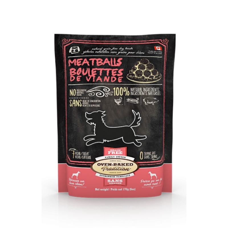 OVEN BAKED TRADITION DOG ALL NATURAL CRUNCHY AND GRAIN-FREE TREATS FOR DOGS  MEATBALLS