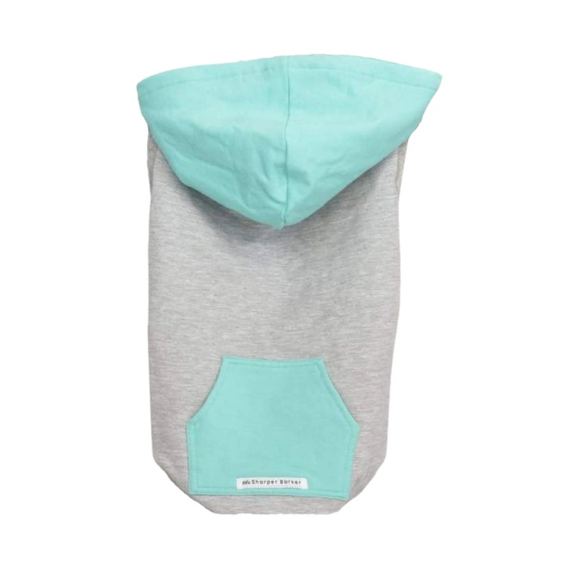 SHARPER BARKER FLEECE HOODIES COLOR BLOCK : SKYE