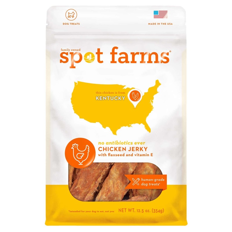 SPOT FARMS CHICKEN JERKY W/FLAXSEED & VITAMIN E DOG TREATS