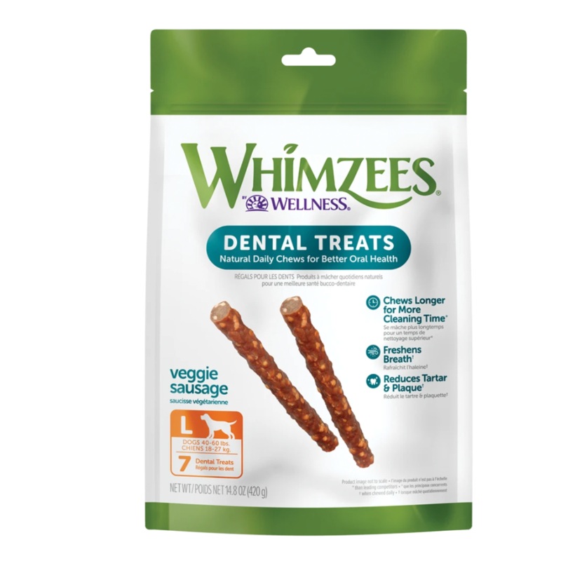 WHIMZEES DENTAL POUCHES - VEGGIE SAUSAGE