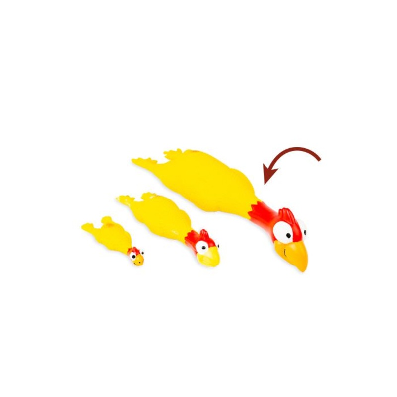 BUD'Z LATEX CHICKEN SQUEAKER YELLOW DOG TOYS 1 PC