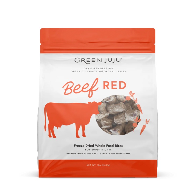 GREEN JUJU DOG/CAT FREEZE DRIED - WHOLE FOOD BITES BEEF RED