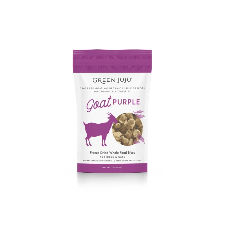 GREEN JUJU DOG/CAT FREEZE DRIED - WHOLE FOOD BITES GOAT PURPLE