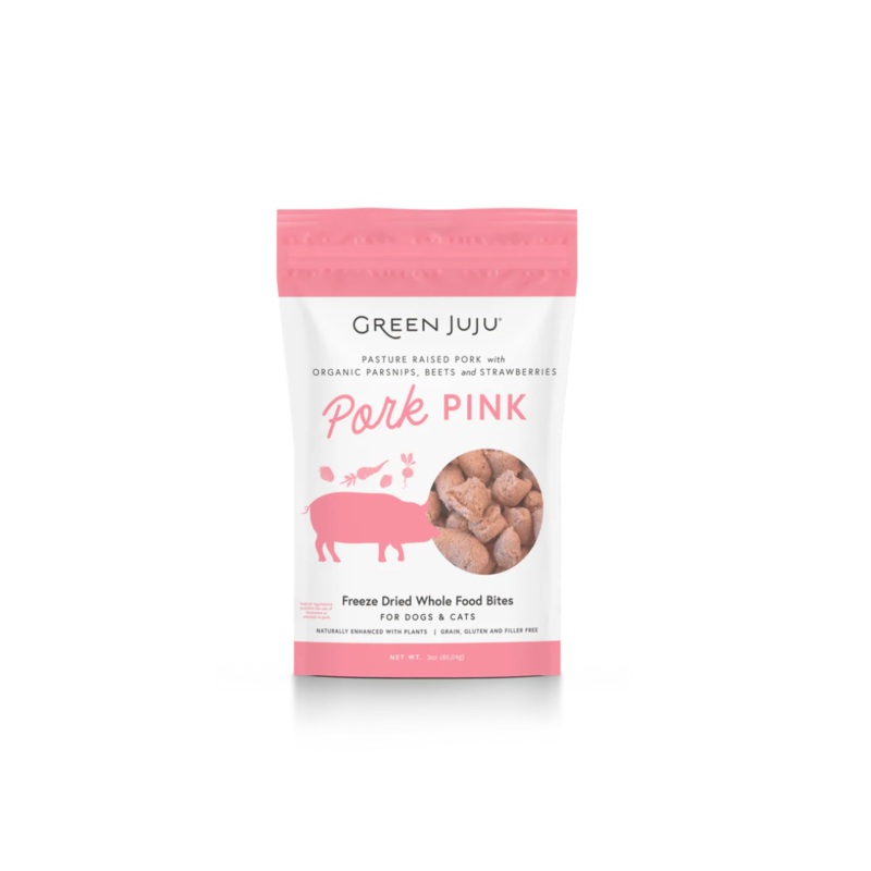 GREEN JUJU DOG/CAT FREEZE DRIED - WHOLE FOOD BITES PORK PINK