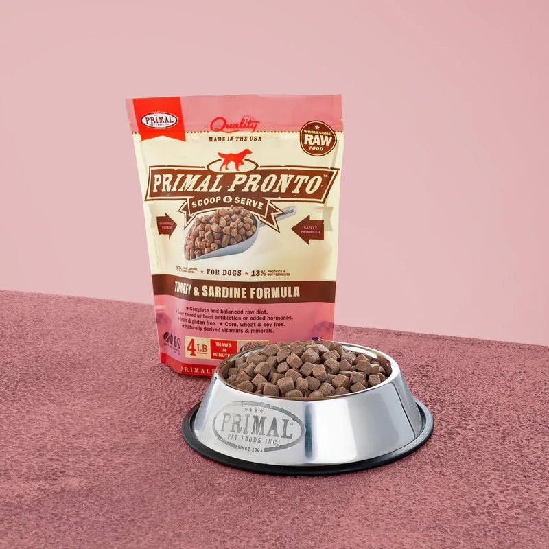 PRIMAL CANINE RAW FROZEN PRONTO - TURKEY & SARDINE