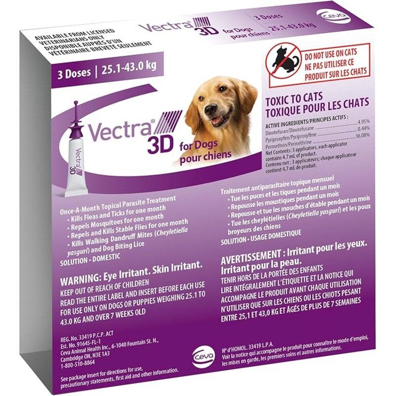 VECTRA 3D FOR DOGS 25.1 KG to 43.0KG