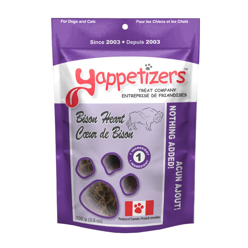 YAPPETIZER DOG TREAT BISON HEART