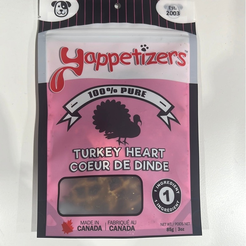 YAPPETIZER DOG TREAT TURKEY HEART