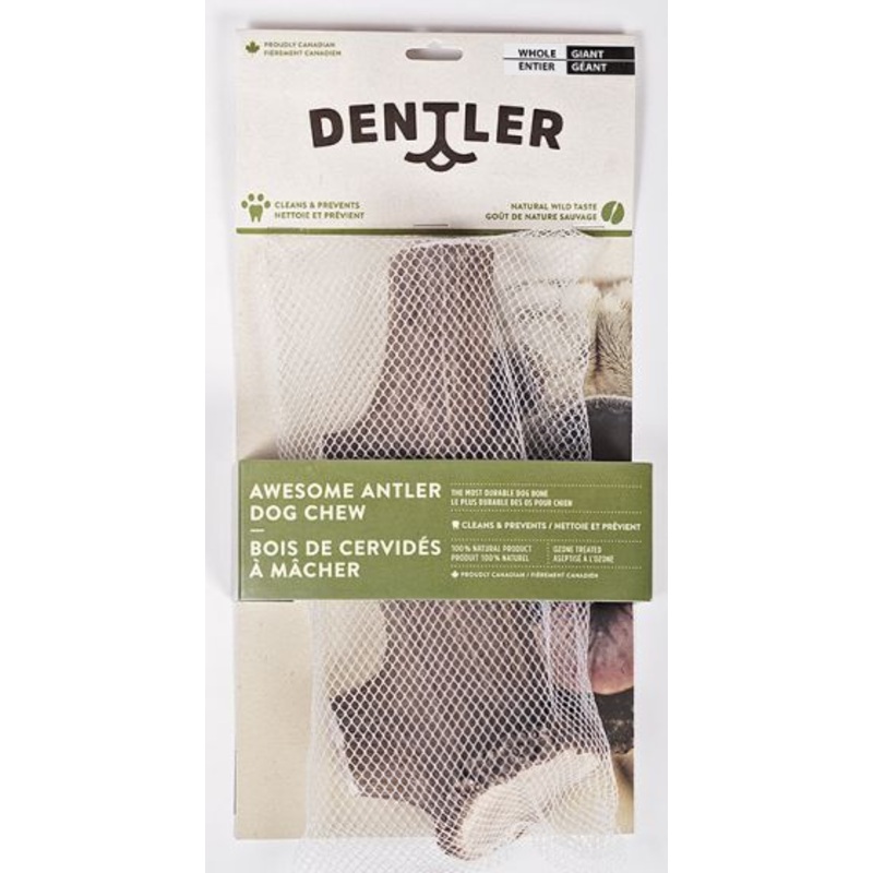 DENTLER ANTLER CHEWS SPLIT NATURAL DOG 1PC
