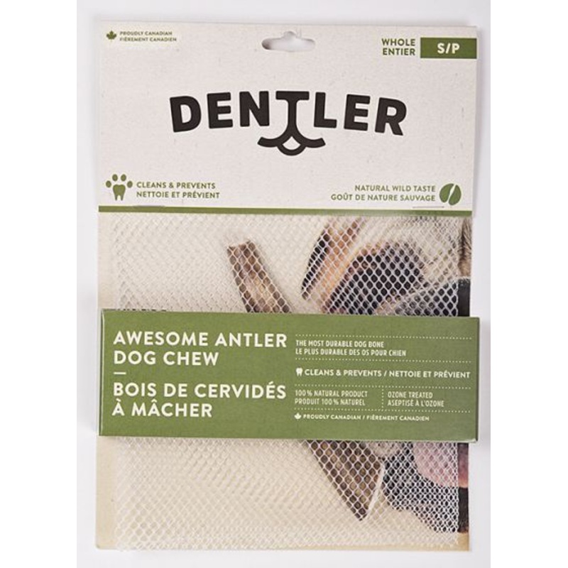 DENTLER ANTLER CHEWS WHOLE NATURAL DOG 1PC