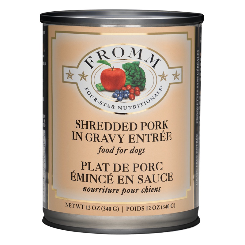 FROMM FOUR STAR SHREDDED PORK IN GRAVY ENTRE DOG FOOD