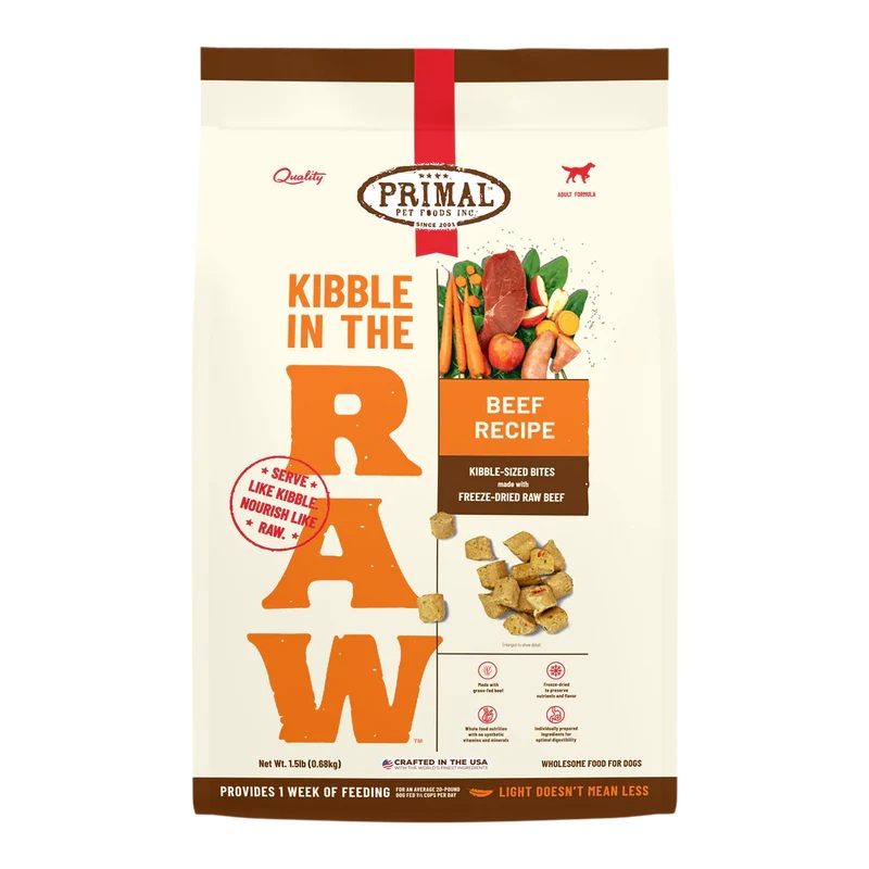 PRIMAL KIBBLE IN THE RAW : BEEF RECIPE