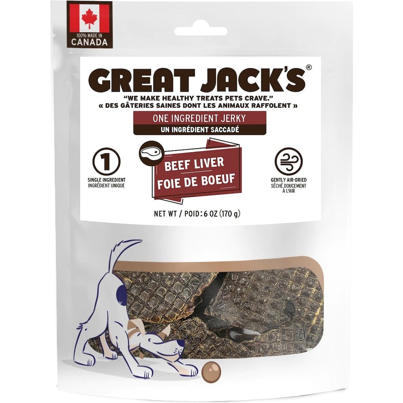 GREAT JACK'S AIR DRIED BEEF LIVER JERKY DOG TREATS