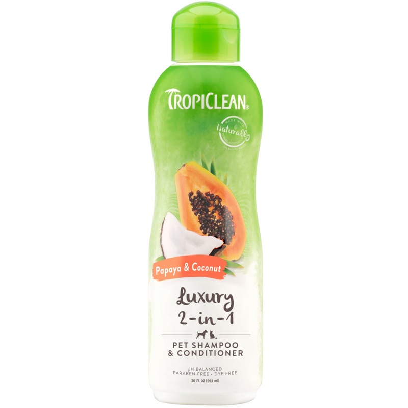 TROPICLEAN PAPAYA & COCONUT LUXURY 2-IN-1 SHAMPOO & CONDITIONER