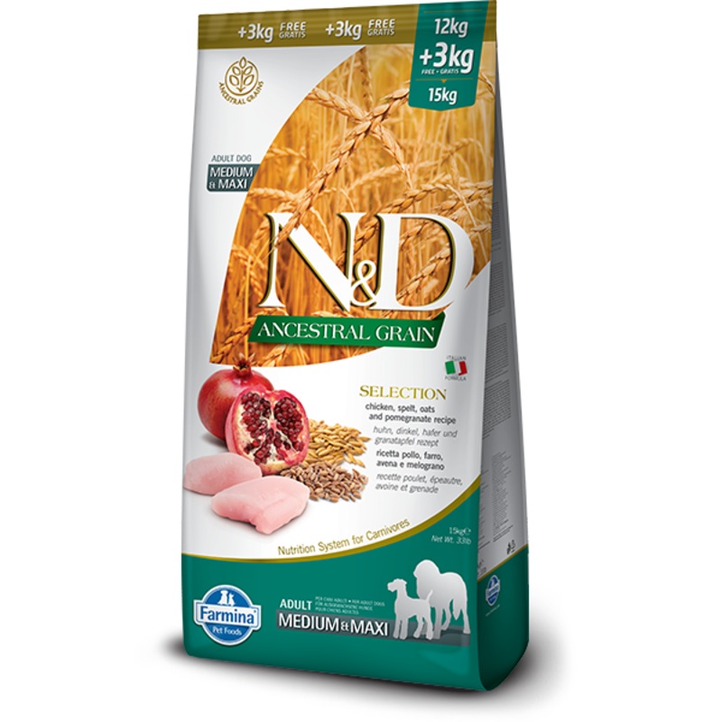 FARMINA N&D ANCESTRAL GRAIN - SELECTION ADULT MEDIUM & MAXI BREEDS