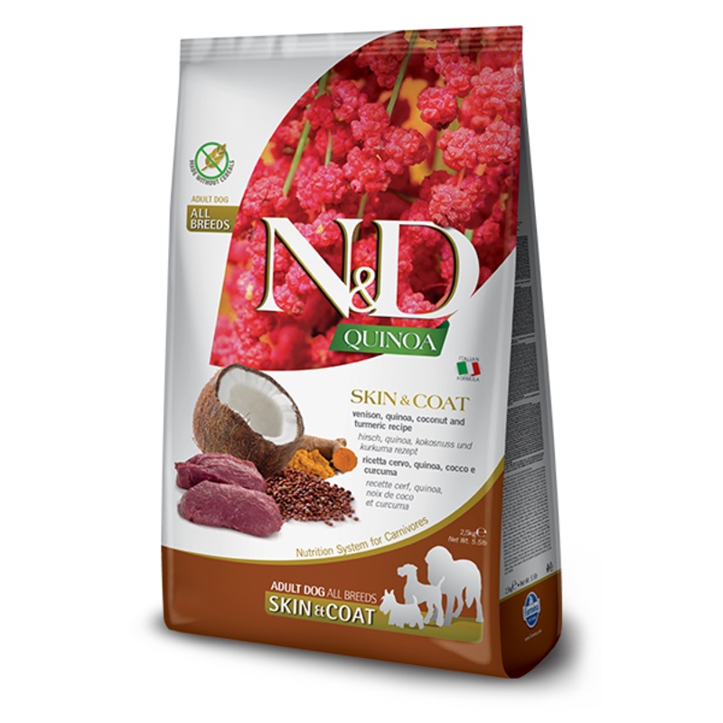 FARMINA N&D QUINOA FUNCTIONAL - SKIN & COAT VENISON FOR DOGS